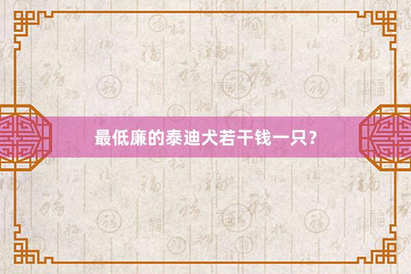 最低廉的泰迪犬若干钱一只？